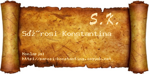 Sárosi Konstantina névjegykártya